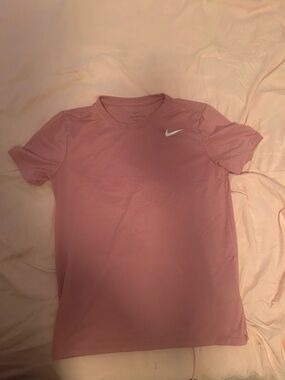 Nike Pink Performance Short Sleeve Tee with White Swoosh